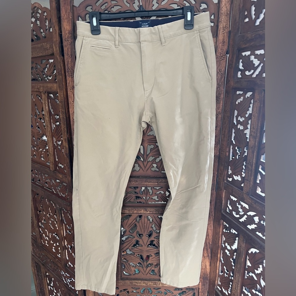 J. Crew 484 Slim Stretch The Tech Pants Mens Khaki Beige 30x30